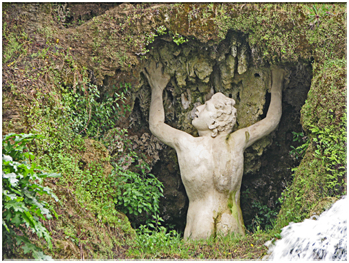 9592 Tivoli-La villa d'Este-La divinité Anio supportant le temple de Sibylle.jpg