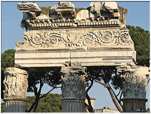9611 Rome-Chapitaux et entablement du temple de Vénus Genitrix.jpg